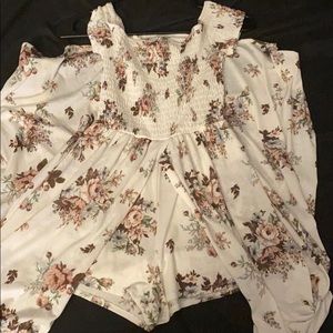 White floral off the shoulder dress